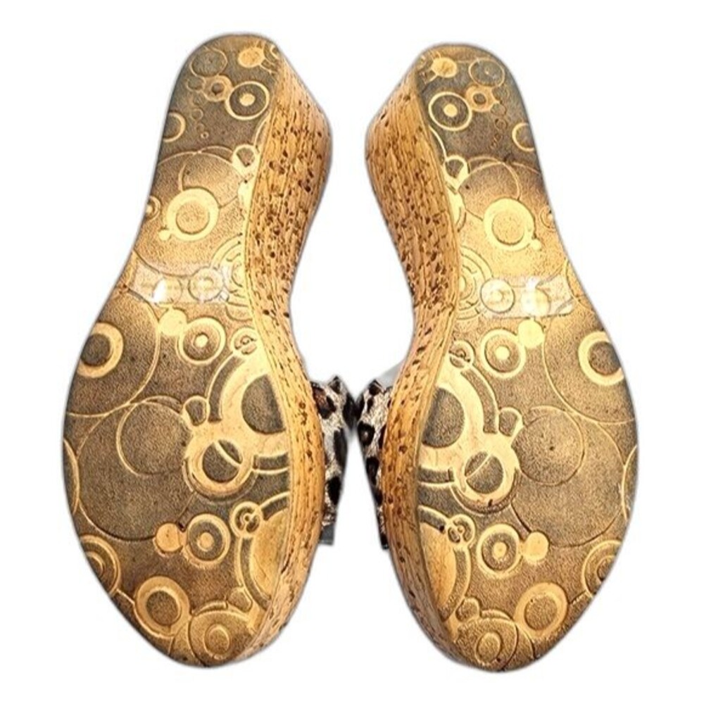 Callisto of California Cheetah Print High Platform‎ Wedge Slides Size 8 - Picture 6 of 9